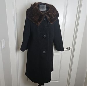 Azens Fur and Fashions of Pittsburgh Wool Coat with Fur Collar